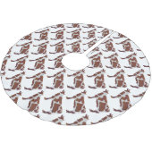 Koe Bruin en Witte Silhouette Kerstboom Rok (Gekanteld)