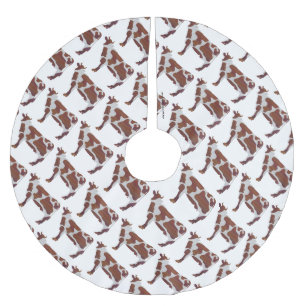 Koe Bruin en Witte Silhouette Kerstboom Rok
