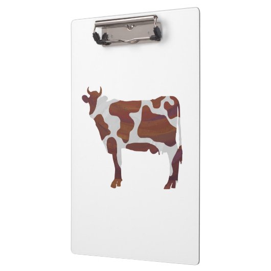 Koe Bruin en Witte Silhouette Klembord (Links)