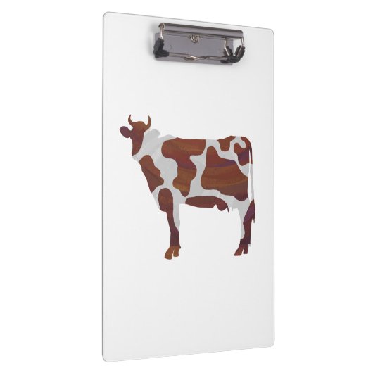 Koe Bruin en Witte Silhouette Klembord (Rechts)