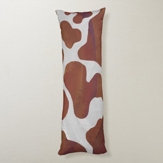 Koe Bruin en Witte Silhouette Lichaamskussen (Achterkant (Verticaal))