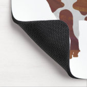 Koe Bruin en Witte Silhouette Muismat (Hoek)