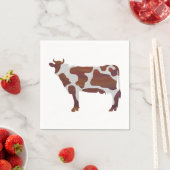 Koe Bruin en Witte Silhouette Servetten (Insitu)