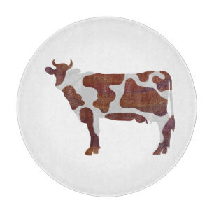 Koe Bruin en Witte Silhouette Snijplank