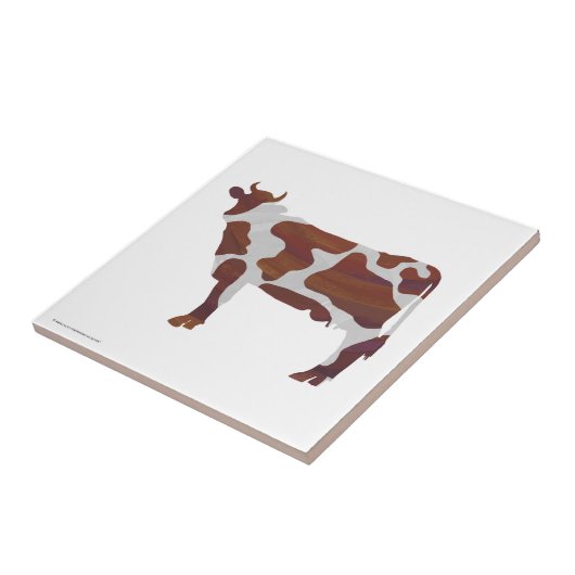 Koe Bruin en Witte Silhouette Tegeltje (Zijkant)