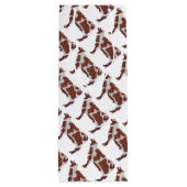 Koe Bruin en Witte Silhouette Wijn Cadeautas (Achterkant)