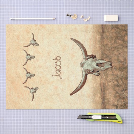 Koe Bruin Land Western Robuusachtige stijl Tissuepapier (Craft)