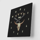 Koe Bruin zwart Western land Robuuste stijl Vierkante Klok (Hoek)