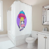 Koe buitenaardse ontvoering grappig schattig douchegordijn (In situ)