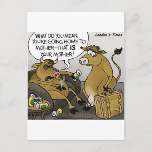 Koe Bull Divorce Funny Cartoon Gifts & T - shirts Briefkaart
