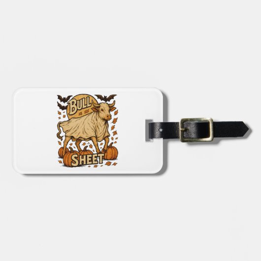 Koe Bull Sheet Halloween Bagagelabel (Voorkant horizontaal)