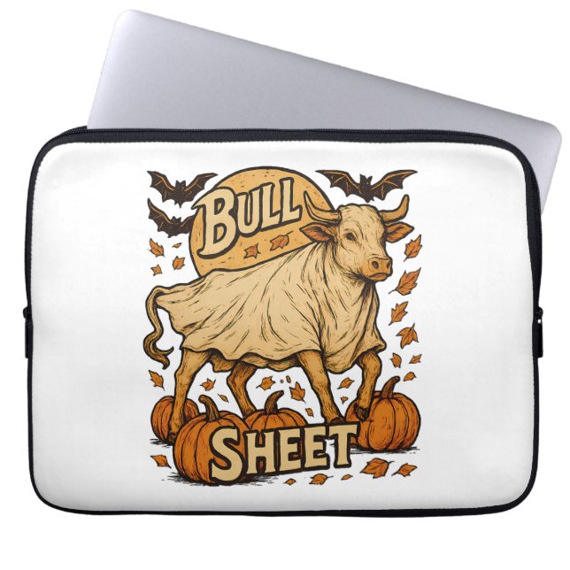 Koe Bull Sheet Halloween Laptop Sleeve (Voorkant)