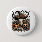 Koe Bull Sheet Halloween Ronde Button 5,7 Cm (Voorkant)