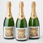 Koe Bull Sheet Halloween Sparkling Wijnetiket (Flessen)