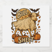 Koe Bull Sheet Halloween Sparkling Wijnetiket (Enkel label)
