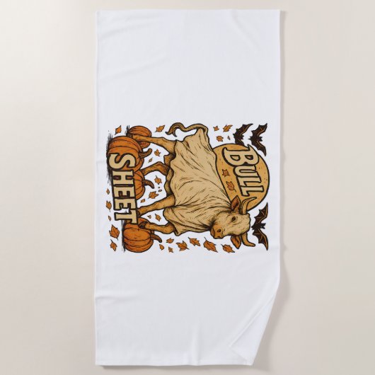 Koe Bull Sheet Halloween Strandlaken (Voorkant)