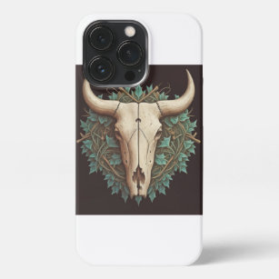 Koe Bull Skull en Zonnebloemen iPhone 13 Pro Hoesje