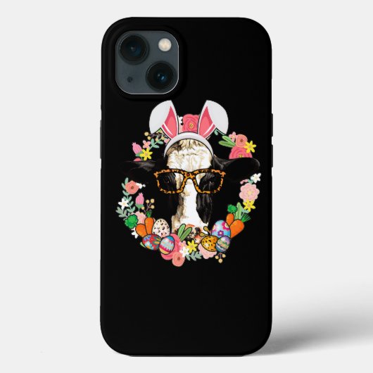 Koe Bunny Ears Happy Easter Farmer Case-Mate iPhone Case (Achterkant)