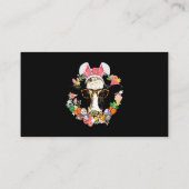 Koe Bunny Ears Happy Easter Farmer Visitekaartje (Achterkant)