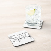 Koe Butcher Chart (2) Bier Onderzetter (Rechterzijde)