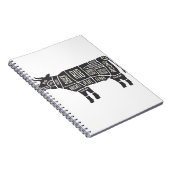 Koe Butcher Grafiek Notitieboek (Rechterzijde)