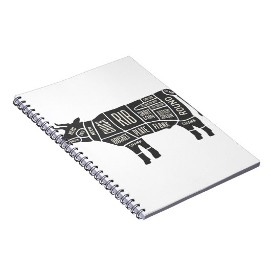 Koe Butcher Grafiek Notitieboek (Rechterzijde)