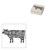 Koe Butcher Grafiek Rubberstempel (Gestempeld)