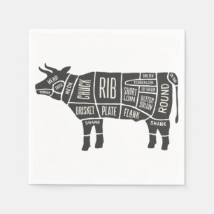 Koe Butcher Grafiek Servet