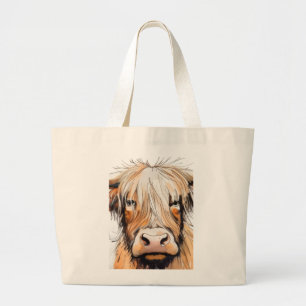 Koe cadeau, Schotse hooglander Grote Tote Bag