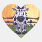 Koe cadeaus en Accessoires Hart Sticker (Voorkant)