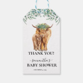 Koe Calf Baby shower Eucalyptus Cadeaulabel (Achterkant)