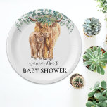 Koe Calf Baby shower Eucalyptus Papieren Bordje<br><div class="desc">Dit ontwerp kan op het gebied worden gepersonaliseerd dat door de foto en/of tekst te veranderen wordt verstrekt. Of het kan worden aangepast door te klikken deze Sjabloon personaliseert en dan de klik te kiezen om verdere optie aan te passen en de kleur van de achtergrond te schrappen of te...</div>