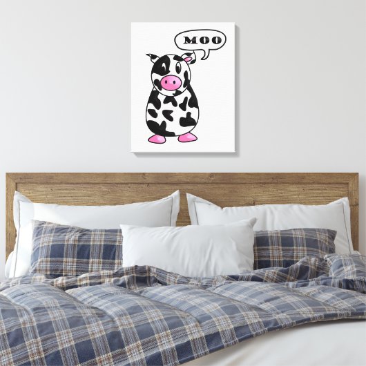 koe canvas afdruk (Insitu (Slaapkamer))