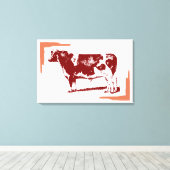  koe canvas afdruk (Insitu (Houten vloer))
