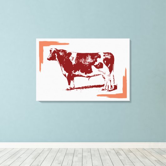  koe canvas afdruk (Insitu (Houten vloer))