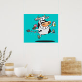 koe cartoon consumptie - ijs poster (Keuken)