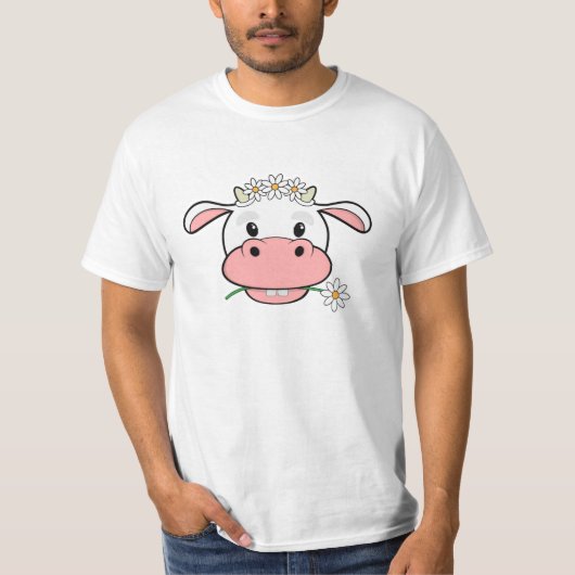 Koe Cartoon | Cute Boerderij Animal T-Shirt (Voorkant)
