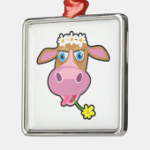 Koe cartoon metalen ornament (Links)
