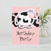 koe cartoon, uitnodiging (Staand voorkant)