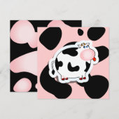 koe cartoon, uitnodiging (Voorkant / Achterkant)