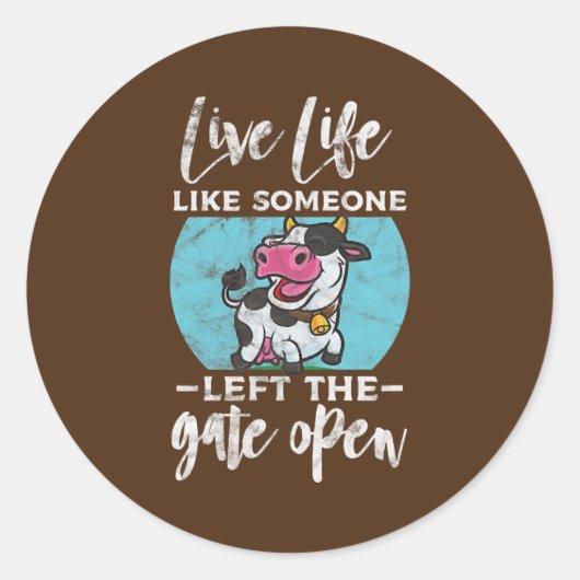 Koe Cattle Heifer Farmer Koe Lover Koe Eigenaar Ronde Sticker (Voorkant)
