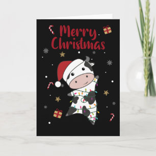 Koe Cheerful Winter Animals Koe Kaart