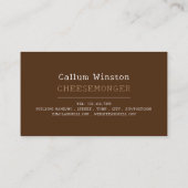 Koe, Cheesemonger Visitekaartje (Achterkant)