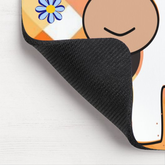 Koe Chevron Blue Flowers Muismat! Muismat (Hoek)