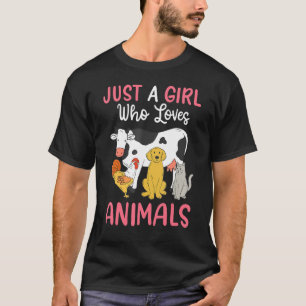 Koe Chicken Dog is gewoon een meisje dat van diere T-shirt