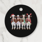 Koe Christmas Koe Lover Gift Holiday Boerderij Bedankjes Labels (Voorkant)