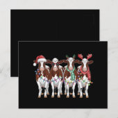 Koe Christmas Koe Lover Gift Holiday Boerderij Briefkaart (Voorkant / Achterkant)