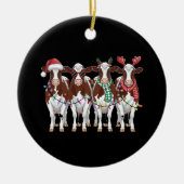 Koe Christmas Koe Lover Gift Holiday Boerderij Keramisch Ornament (Voorkant)