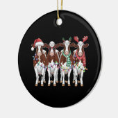 Koe Christmas Koe Lover Gift Holiday Boerderij Keramisch Ornament (Links)
