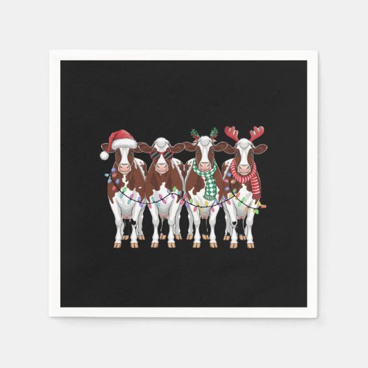 Koe Christmas Koe Lover Gift Holiday Boerderij Servet (Voorkant)